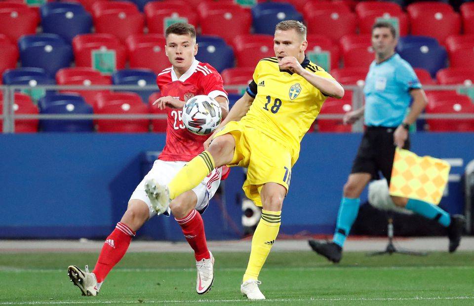 Rubin Kazan start and Celtic target Karl Starfelt in action for Sweden