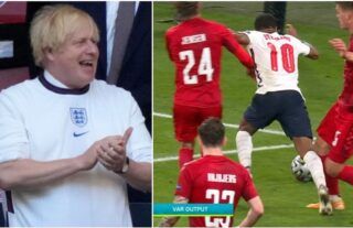 Boris Johnson was in the stands as England beat Denmark on Wednesday