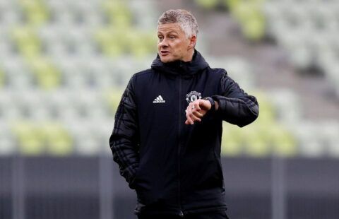 Man United manager Ole Gunnar Solskjaer taking training
