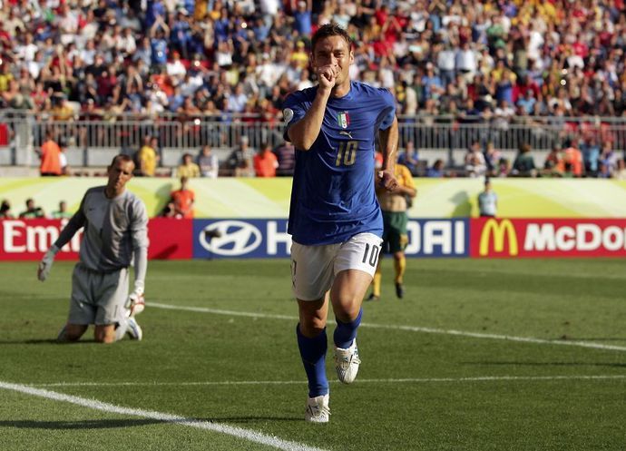 Francesco Totti in action for Italy