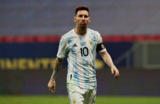 Lionel Messi playing for Argentina at Copa America