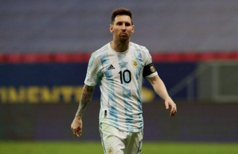 Lionel Messi playing for Argentina at Copa America