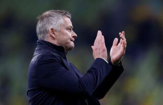 Ole Gunnar Solskjaer applauds the Man United fans amid speculation over Dalot's future