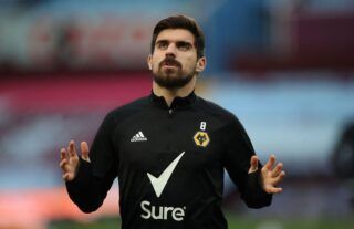 Ruben Neves warms up for Wolves against Aston Villa