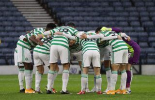 Celtic players in the Scottish Cup semi-final vs Aberdeen