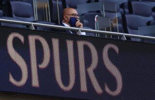 Tottenham Hotspur chairman Daniel Levy watches on