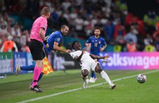 Giorgio Chiellini's foul on Bukayo Saka was criticised by England fans