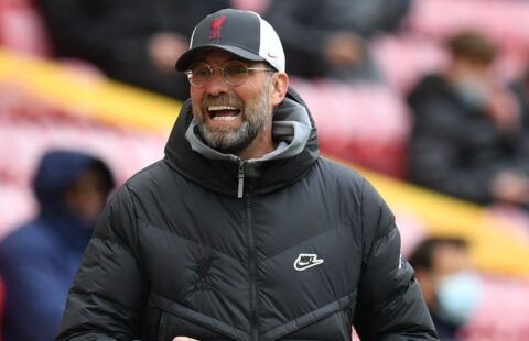 Jurgen Klopp on the sidelines for Liverpool amid talk of a move for Eduardo Camavinga