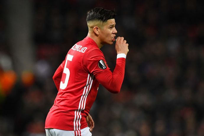 Marcos Rojo playing for Manchester United