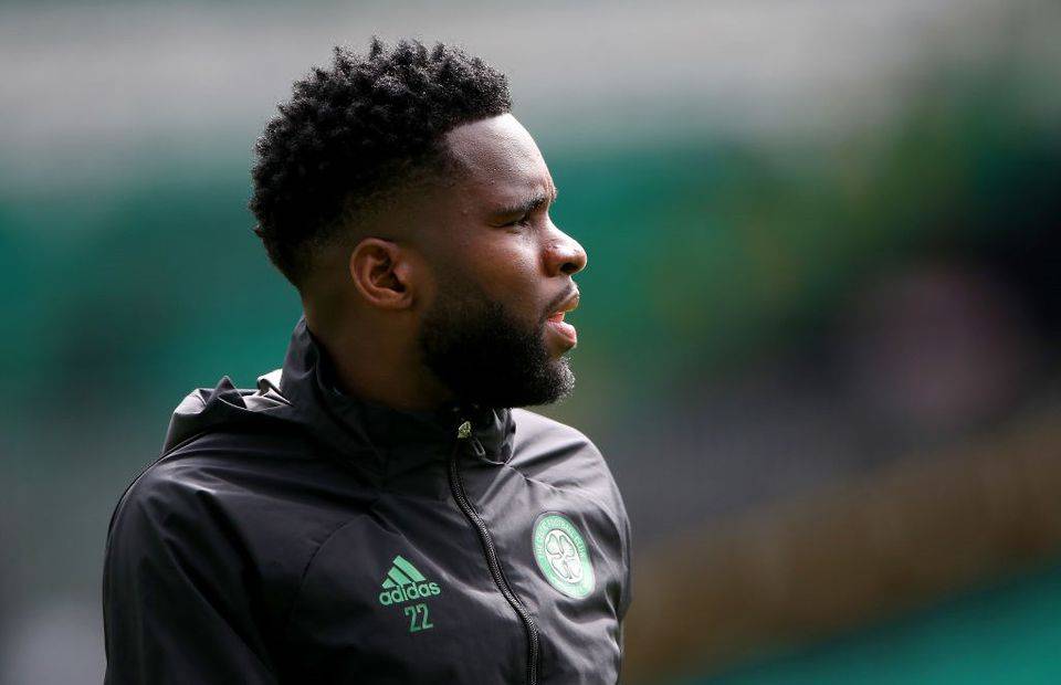 Odsonne Edouard warms up for Celtic in Glasgow