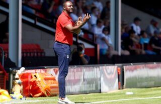 Crystal Palace manager Patrick Vieira giving instructions on the touchline