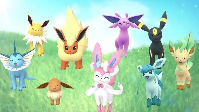 Eevee evolves into eight different forms and types on Pokémon GO.
