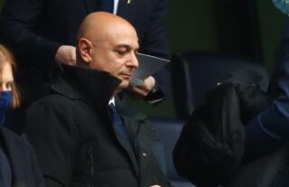 Daniel Levy in the stands for Tottenham amid speculation over a move to Dusan Vlahovic