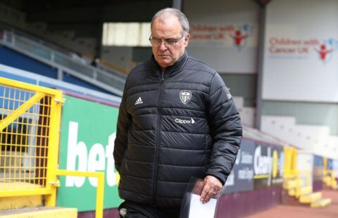 Leeds manager Marcelo Bielsa looking at the ground