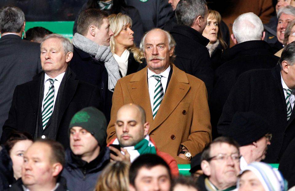 Celtic majority shareholder Dermot Desmond watches the team at Celtic Park