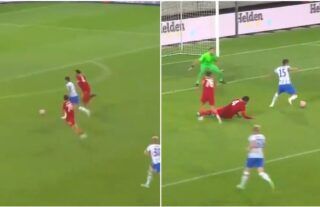Virgil van Dijk in action for Liverpool vs Hertha Berlin