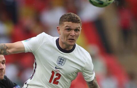 Kieran Trippier in action for England amid speculation over a move to Man United
