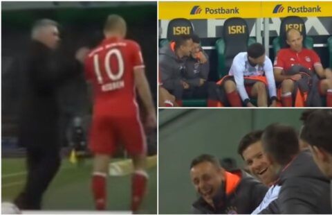 Bayern players laughed at Arjen Robben when he was subbed off in 2017