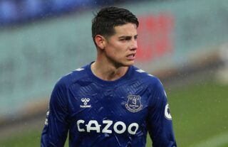 James Rodriguez in action for Everton