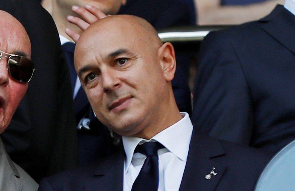 Daniel Levy in the stands for Tottenham amid speculation over a move for Cristian Romero
