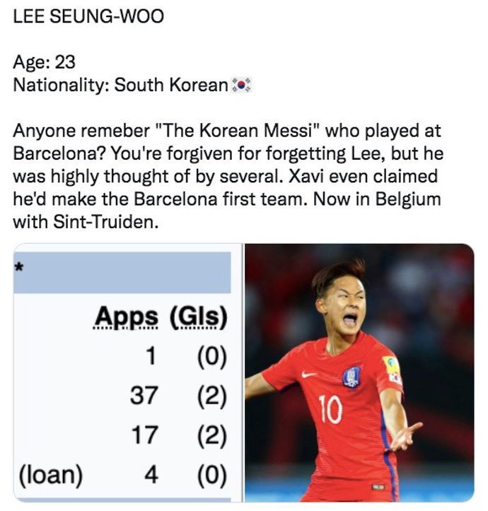 Lee Seung-woo wasn't the next Lionel Messi