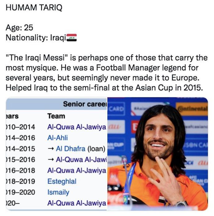 Humam Tariq wasn't the next Lionel Messi