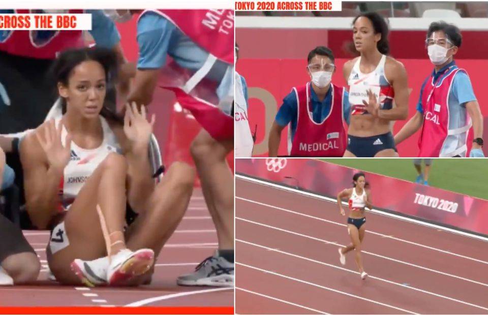World heptathlon champion Katarina Johnson Thompson waved away a wheelchair to finish the 200m after getting injured at the Tokyo 2020 Olympic Games