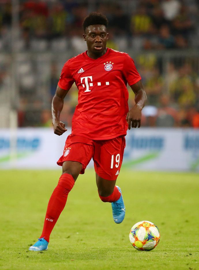 Alphonso Davies in action for Bayern in July 2019