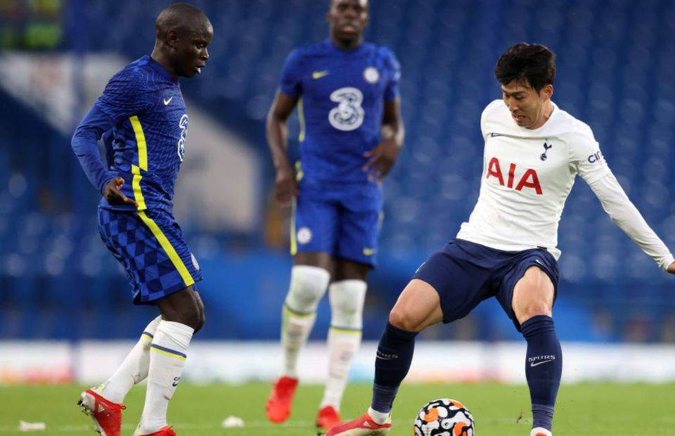 N'Golo Kante and Son Heung-min in Chelsea vs Tottenham