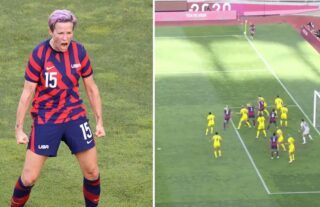 Megan Rapinoe scored from the corner during the US's bronze medal match against Australia at the Tokyo 2020 Olympic Games