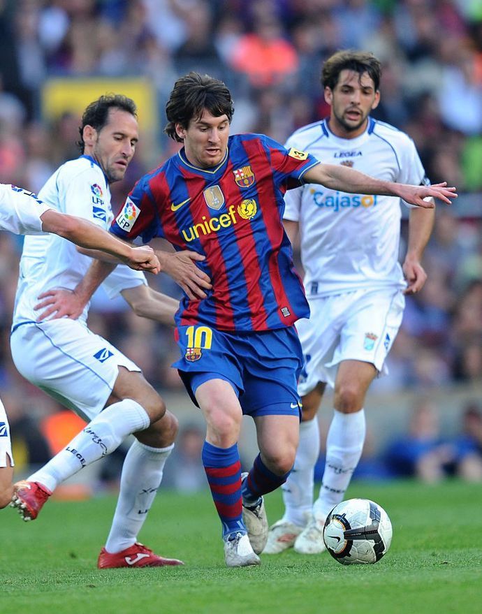 Lionel Messi in action for Barcelona against Xerez