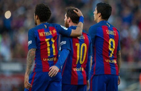 Neymar, Messi and Suarez in action for Barcelona