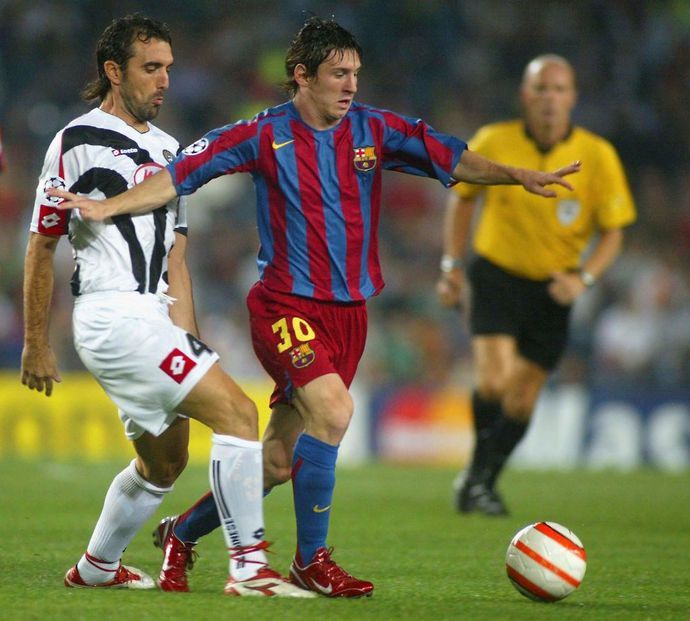 Lionel Messi in action for Barcelona vs Udinese