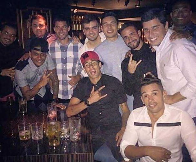 Neymar and his friends in Barcelona