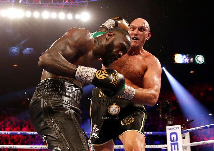 Tyson Fury dominating Deontay Wilder