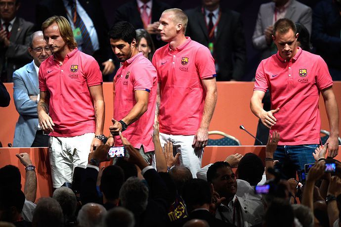 Rakitic, Suarez & Ter Stegen with Barcelona