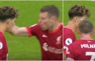 Liverpool's Milner slapped Tsimikas