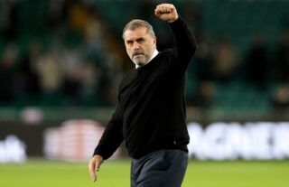 Celtic manager Ange Postecoglou salutes the fans