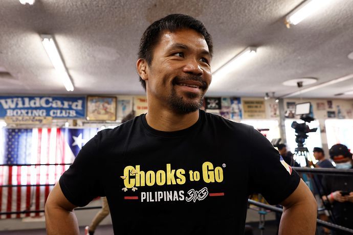 Manny Pacquiao pictured at the Wild Card Boxing Club in Hollywood