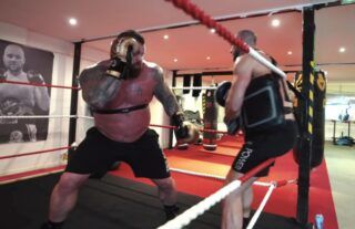 Eddie Hall has been getting back to full fitness following his recent bicep tear that required surgery.