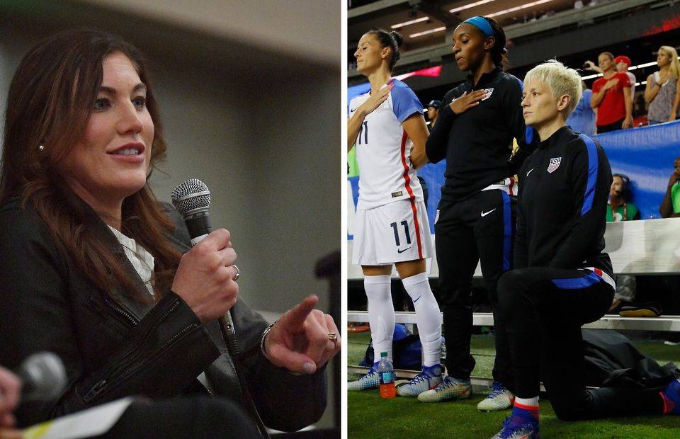 Hope Solo has said former teammate Megan Rapinoe would "almost bully" players to take the knee