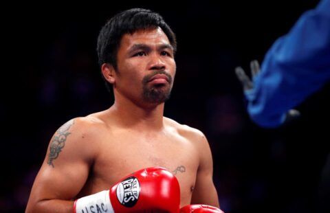 Filipino superstar Manny Pacquiao took a swipe at former world champion Floyd Mayweather ahead of his fight against Yordenis Ugas in Las Vegas on Saturday night.