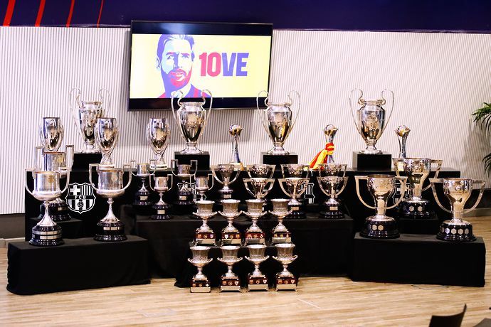 Messi's trophies at Barcelona