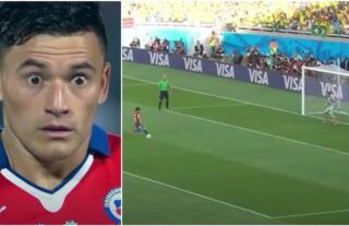 Charles Aránguiz took an incredible penalty for Chile vs Brazil
