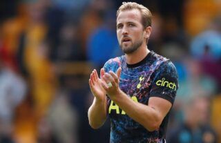 Tottenham striker Harry Kane claps supporters versus Wolves