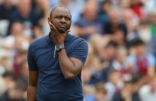 Crystal Palace manager Patrick Vieira deep in thought