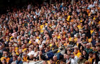 Wolves fans gathered at Molineux