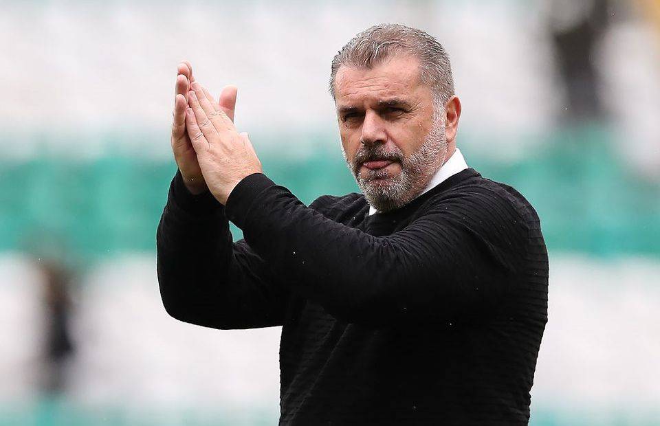 Celtic manager Ange Postecoglou applauds the fans at Parkhead