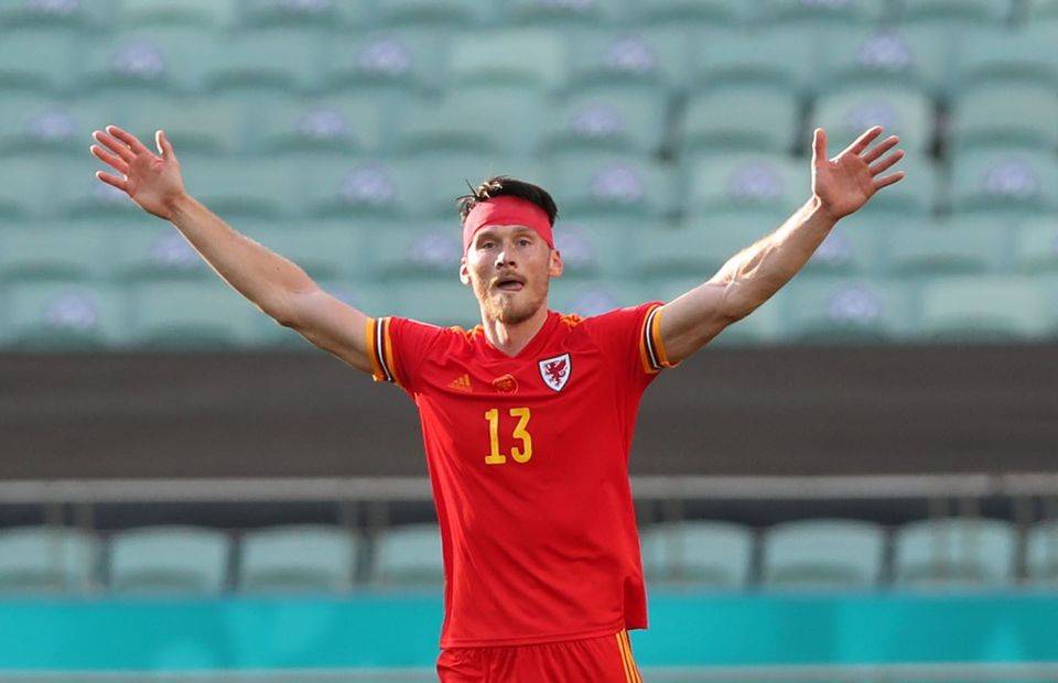 Wolves target Kieffer Moore in action for Wales
