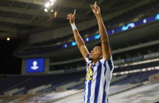 Porto midfielder Luis Diaz celebrating